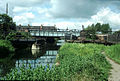 The Sheepwash Channel with the old swing bridge and the newer railway bridge behind.