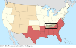 Map of the change to the United States in central North America on July 24, 1866