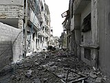 Zerstéierung zu Homs am syresche Biergerkrich (2012)