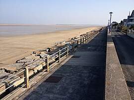 The dam of Hauteville-sur-Mer Beach, a 1.7km long promenade