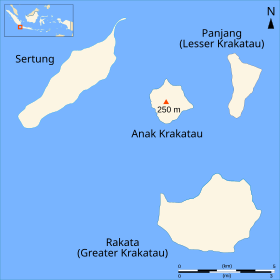 Mapa del archipiélago Krakatoa