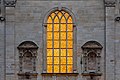 2. A münsteri evangélikus egyetemi templom megvilágított ablaka (Észak-Rajna-Vesztfália, Németország) (javítás)/(csere)