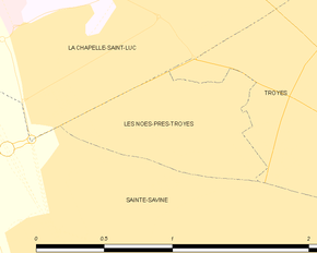 Poziția localității Les Noës-près-Troyes