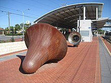 Two large bells on the station's platform