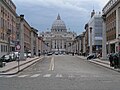 Benito Mussolini demolished a strip of medieval housing to create the Via della Conciliazione leading into St. Peter's Square.