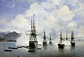 Peinture marine (1839) d'Ivan Aïvazovski représentant le débarquement des forces russes sur la côte de Sotchi en 1829.