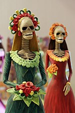 La Catrina en una exposición en León, Guanajuato, México