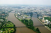 Vista aérea da ilha de Nantes.