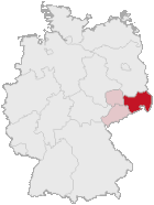 Lage des Regierungsbezirks Dresden in Deutschland