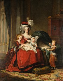 Maria Antonietta con i suoi figli (1787). Castello di Versailles, Versailles.