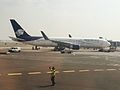 An Aeromexico Boeing 767 at Mexico City. Aeromexico is the largest airline at Mexico City.