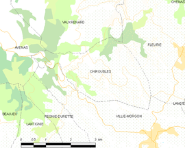 Mapa obce Chiroubles