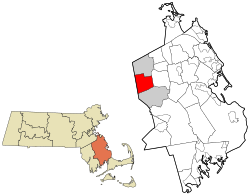 Location in Plymouth County in Massachusetts