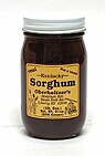 A jar of sweet sorghum syrup