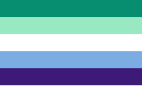 Five-stripe flag by gayflagblog, iterated from the seven-stripe flag[23]