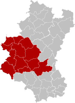 Location of the arrondissement in Luxembourg