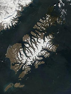 Satelitní fotografie ostrova
