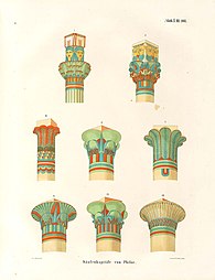 Illustration of various types of capitals, by Karl Richard Lepsius