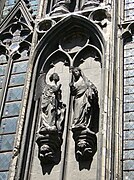 De Verkondiging op de gevel van de kapel Notre-Dame de Foy in de zuidgevel