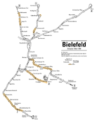 Gleisplan der Stadtbahn Bielefeld