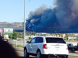 View of Cocos Fire from eastbound Highway 78