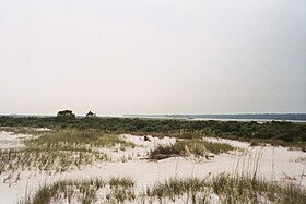 Vue de Cat Island (l'île aux Chats).