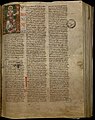 Folio 66 recto : initiale "H" avec l'image de saint Jérôme