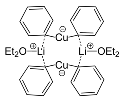 Structuurformule van het dimeer ethercomplex van lithiumdifenylkoper.