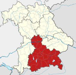 Distretto dell'Alta Baviera – Mappa