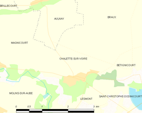 Poziția localității Chalette-sur-Voire