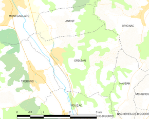 Poziția localității Ordizan