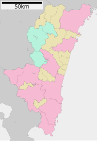 日南市飫肥伝統的建造物群保存地区の位置（宮崎県内）