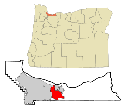 Location in Multnomah County, Oregon