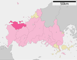 Situering van Nagato in de prefectuur Yamaguchi