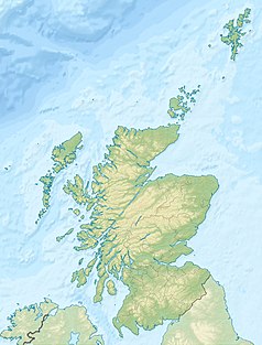 Mapa konturowa Szkocji, w centrum znajduje się punkt z opisem „Cromarty Firth”