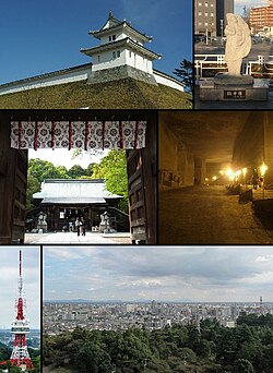 Utsunomiya Castle, Statue of gyoza Futaarasan Shrine, Oya Stone Museum Utsunomiya Tower, City view from the tower