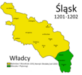 1201–1202      Bolesław I Wysoki, od 1201: Henryk I Brodaty      Mieszko I Plątonogi