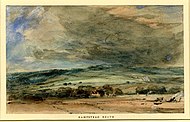 John Constable - London from Hampstead Heath in a Storm, (watercolour), 1831