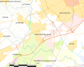 Mapa obce Saint-Jean-de-Védas