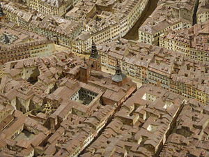 La maqueta de Madrid incluye el antiguo convento de la Trinidad Calzada, luego Museo de la Trinidad.