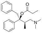 Chemical structure of dextropropoxyphene.