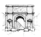 マインツ＝カステルの凱旋門復元図