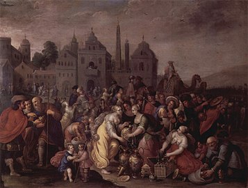 Die Vasen der Ägypter. Frans II Francken (1542–1616) und Werkstatt. Öl auf Kupfer, 48,5 × 65 cm. Nach 1600.