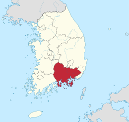 Gyeongsang Meridionale – Localizzazione