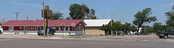 Downtown Haigler: junction of Nebraska Avenue (U.S. Route 34) and Porter Avenue, August 2013