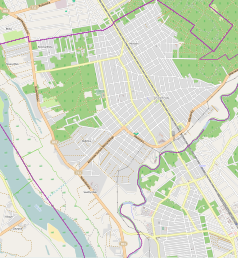 Mapa konturowa Józefowa, u góry znajduje się punkt z opisem „Michalin”