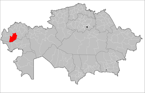 Location of Zhanakala District in Kazakhstan