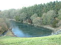 Lower reservoir showing fish protection nets