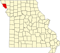 Map of Missouri highlighting Holt County