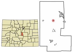 Location of the Divide CDP in Teller County, Colorado.
